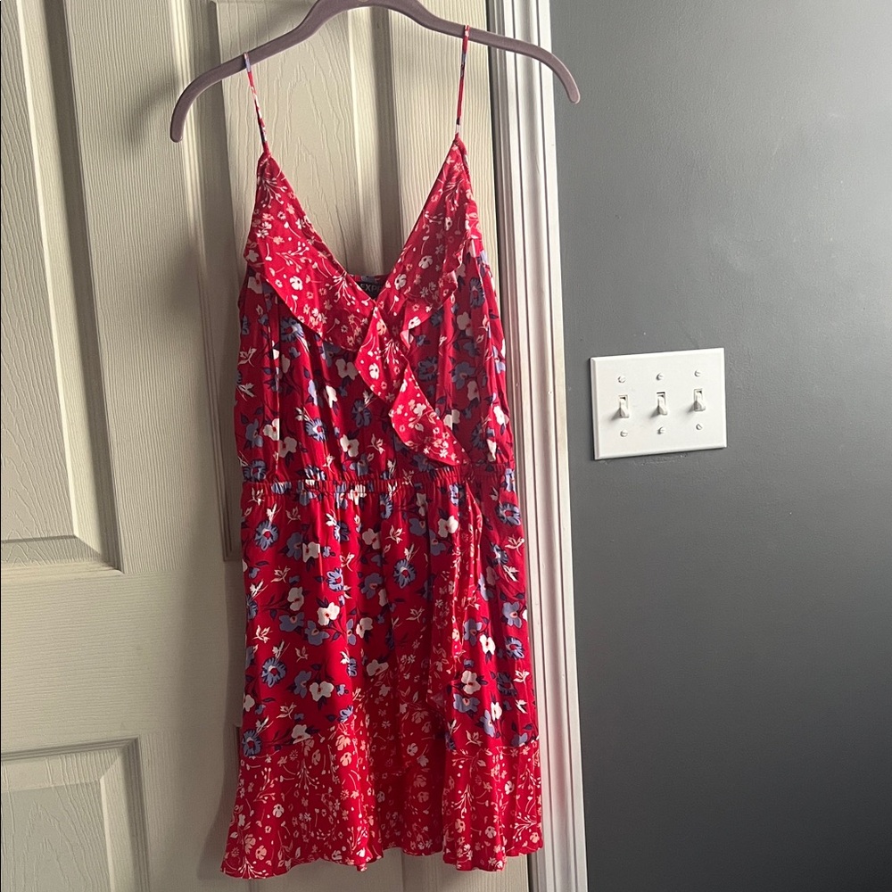 Express Vibrant Red Floral Dress